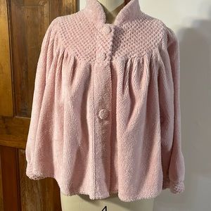 Pink Chenille bed jacket